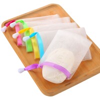 DOUBLE LAYER SOAP FOAMING NET BUBLE MESH BAG